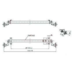 Náprava AL-KO UBR 700-5 (750 kg) a 1400 mm, c 1830 mm, 100x4, patky 50, Wasser