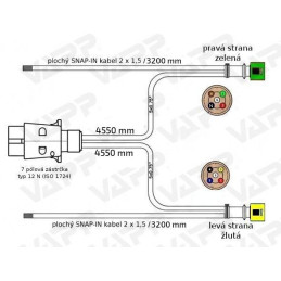 Kabeláž 4,55 m/ 7-pól. zástrčka, s předními vývody QS150, baj5, VAPP