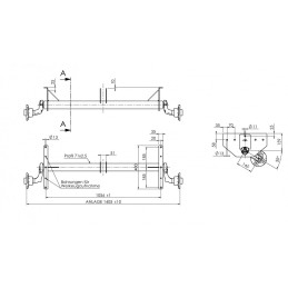 Náprava AL-KO UBR 700-5 (750 kg) a 1056 mm, c 1405 mm, 100x4, (Sacher)
