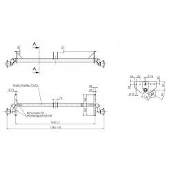 Náprava AL-KO UBR 700-5 (750 kg) a 1460 mm, c 1785 mm, 100x4, (Sacher)