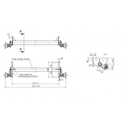 Náprava AL-KO UBR 1200-5 (1300 kg), a 1214 mm, c 1570 mm, 112x5 (Sacher)