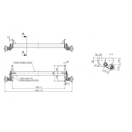 Náprava AL-KO UBR 1200-5 (1300 kg), a 1320 mm, c 1680 mm, 112x5 (Sacher)