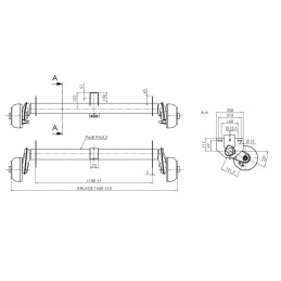 Náprava AL-KO Compact B 1200-6 (1350 kg) a 1160 mm, c 1610 mm, 2051, 112x5