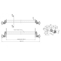 Náprava AL-KO UBR 1200-5 (1300 kg) a 1255mm, c 1640 mm, 112x5, (Maro)