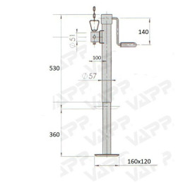 Opěrná noha KNOTT 1300kg pr. 57 mm (bez příruby)