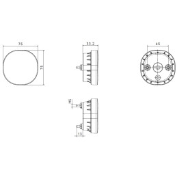 Svítilna couvací zadní LED Fristom FT-410, 12-36V, kabel 0,5m SS konektor