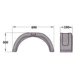Blatník plast 13''/190 mm AL-KO černý