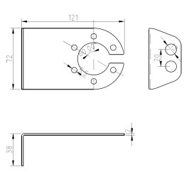 Držák kovový pro zásuvky 7 pólů a 13 pólů