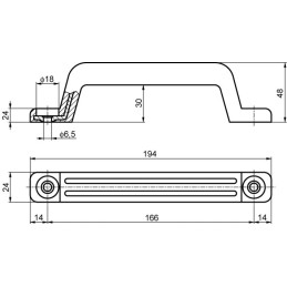 Madlo ocelové pogumované 194 mm