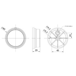 Svítilna přední obrysová LED Fristom FT-060, 12-36V