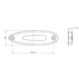 Svítilna přední obrysová LED Fristom FT-076, 12-36V, kabel QS75