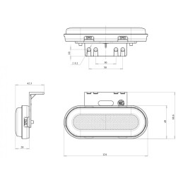 Svítilna boční obrysová LED WAS W198, 12-24V, eliptická, neon efekt