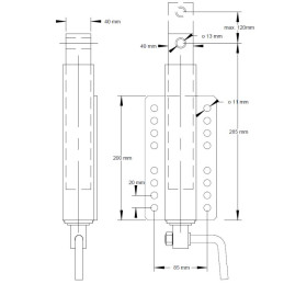 Výsuvná opěra heverová
