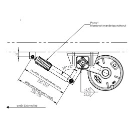 Tlumič k nápravě KNOTT (do 900kg/1 náprava) montáž před kolo, červený