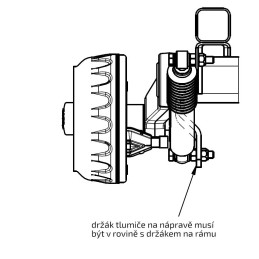 Tlumič k nápravě KNOTT (do 1350kg/1 náprava) montáž před kolo, zelený