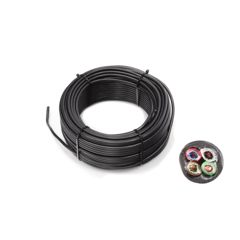 Kabel 4x0,75, hnědá/ bílá/ červená/ zelená, balení 50 m