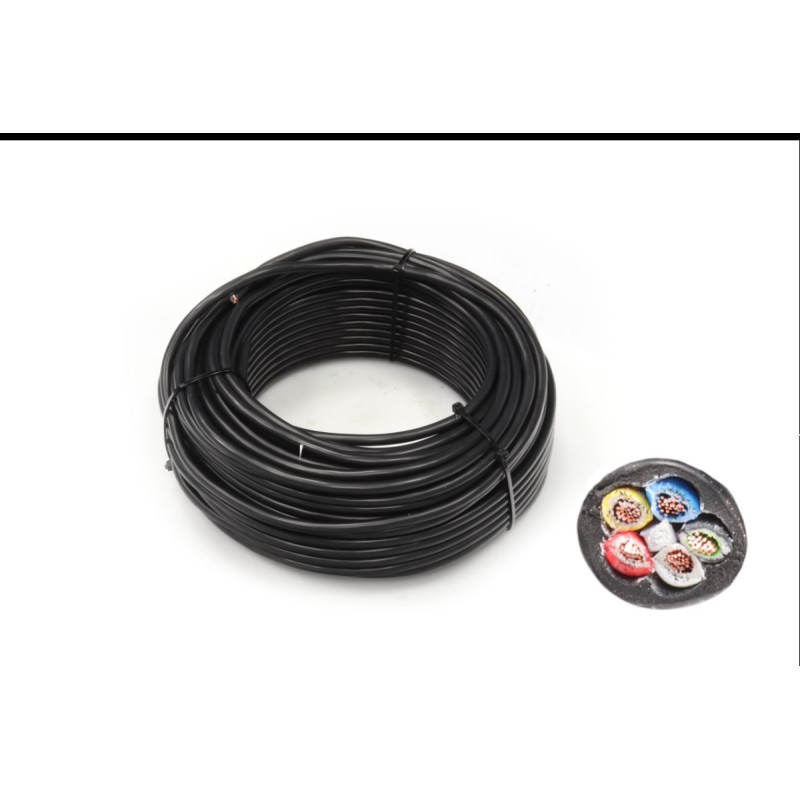 Kabel 5x0,75, černá/ bílá/ červená/ žlutá/ modrá, balení 200 m