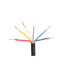 Kabel 5x0,75, černá/ bílá/ červená/ žlutá/ modrá, balení 200 m