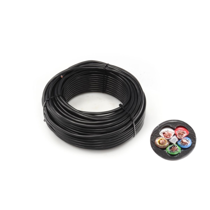 Kabel 5x0,75, hnědá/ bílá/ červená/ zelená/ modrá, balení 200 m