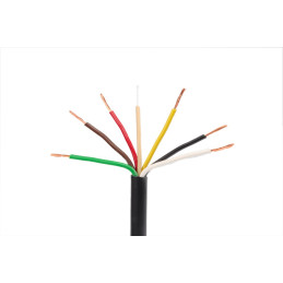 Kabel 6x0,75, černá/ hnědá/ bílá/ červ./ zel./ žlutá, balení 50 m