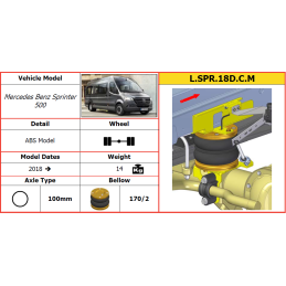 Mercedes Benz Sprinter 500 (2018-) WDB 907 -  přídavné vzduchové pérování Dunlop