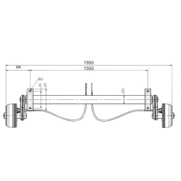 Náprava KNOTT GB 10 (1050 kg) b 1500 mm, c 1950 mm, 200x50, 100x4, kovaná ramena