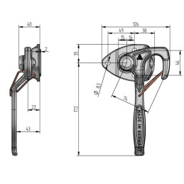 FBS závěr bočnic G1 - karhák k přívěsům P3S pravý