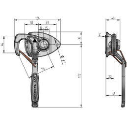 FBS závěr bočnic G1 - karhák k přívěsům P3S, levý