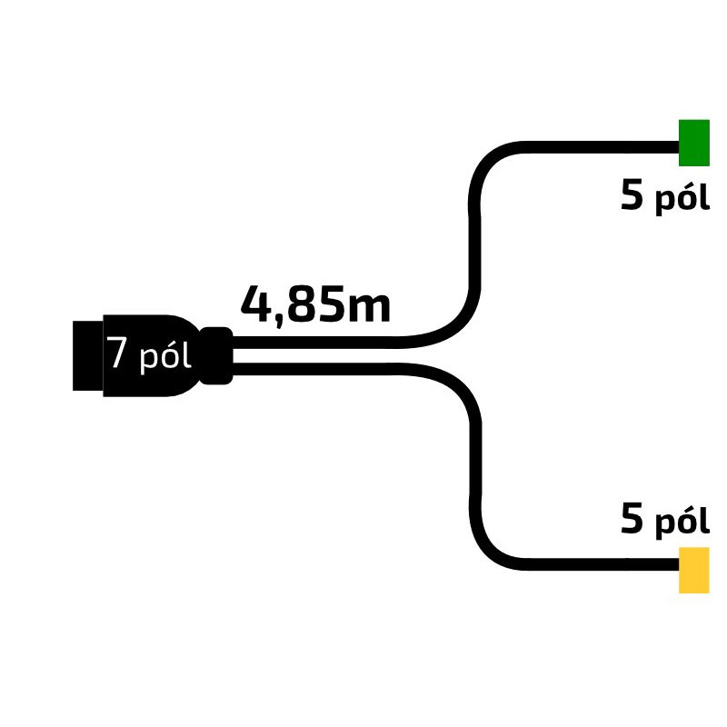 Kabeláž 4,85 m/7-pól. zástrčka, bez předních vývodů, baj5, VAPP