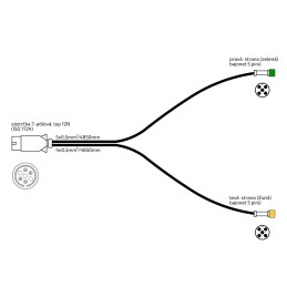 Kabeláž 4,85 m/7-pól. zástrčka, bez předních vývodů, baj5, VAPP