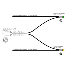 Kabeláž 6,9 m/7-pól. zástrčka, s předními vývody QS150, baj5, VAPP