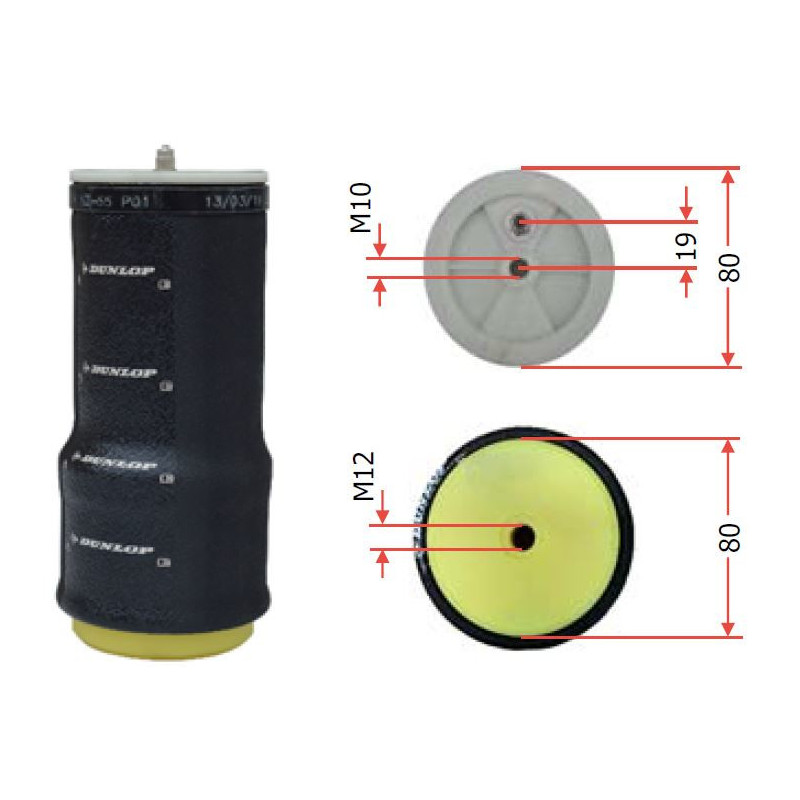 Vzduchový měch Dunlop AL-KO 94, AL-KO 02 a Al-KO 07, SZ55-20 - Vzduchové pérování Dunlop