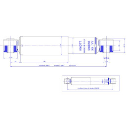 Tlumič k nápravě KNOTT typ 990055 (do 1800 kg/1 náprava) montáž za kolo