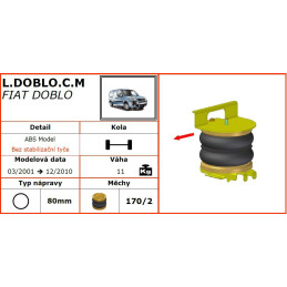 Fiat Doblo 2001-2010 bez stabilizační tyče) přídavné vzduchové měchy Dunlop