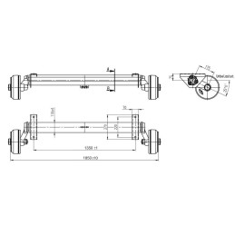 Náprava AL-KO Plus B 1800-9 (1800 kg) a 1350 mm, c 1850 mm, 2361, 112x5