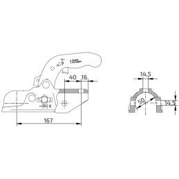 Tažná spojka KNOTT K35-A, 3500 kg, 50 mm, H14V14