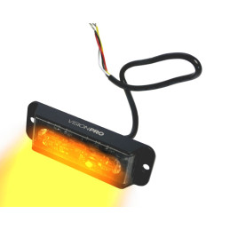 Výstražná záblesková svítilna VISIONPRO, 4x LED, oranžová, plochá