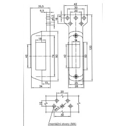 Svítilna doplňková obrysová LED WAS W140/1081L/II(12-24V) na držáku, Levá, neon efekt