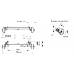 Náprava AL-KO Compact B 1600-3 (1500kg) a 1300 mm, c 1750 mm, 2051, 112x5