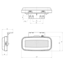 Svítilna boční obrysová LED WAS W199, 12-24V, neon efekt