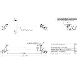 Náprava AL-KO UBR 700-5 (750 kg) a 1130 mm, c 1450 mm,100x4, patky 50, BASIC/PRAKTIK