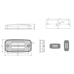 Svítilna boční obrysová LED WAS W158 12-24V, na držáku