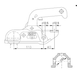 Tažná spojka Winterhoff WW 30-D2, 3000 kg, 45 mm, H12V12