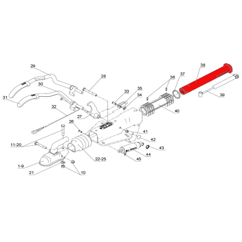 Tažná trubka náj. brzdy BPW ZAF 2,0-2