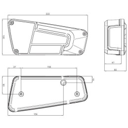 Sada svítilen AJ.BA RL20, levá + pravá pro nosiče kol