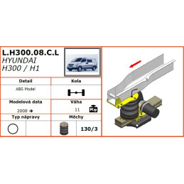 Hyundai H300/H1 (2008-) - přídavné vzduchové pérování Dunlop