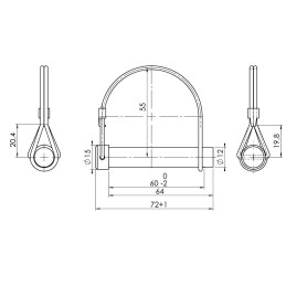 Čep pantu BSCH 30-2 (BSCH 30-5) s pružinovou pojistkou
