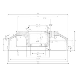 Buben brzdový BPW S2504-7 RASK 250x40, 112x5 včetně ložiska, originál BPW