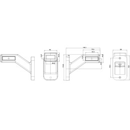 Svítilna doplňková obrysová LED WAS W168.5/1174, 12-24V, pravá, neon ef.