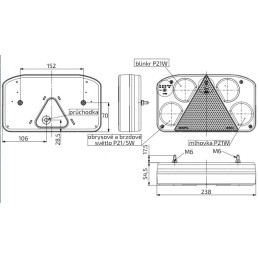 Svítilna HORPOL LZT 814 sdružená, L-BL/BR/KO/ML s průchodkou